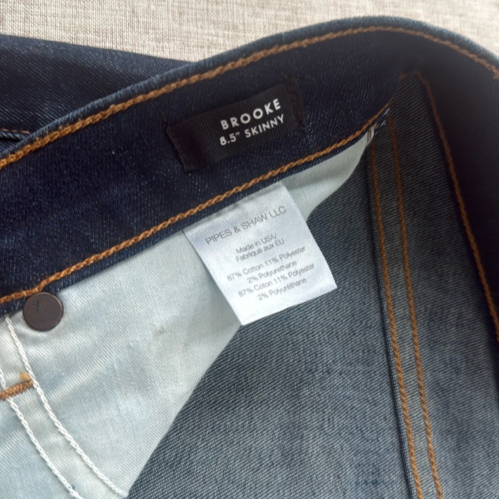 Veronica Beard Brooke Skinny Mid Rise Denim Jean Size 28‎ Dark Wash raw hem - Picture 7 of 14